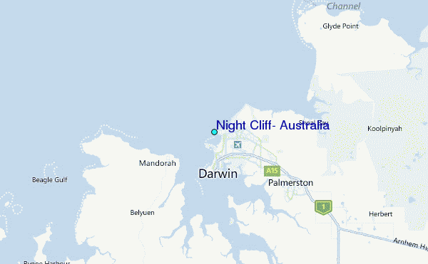Night Cliff, Australia Tide Station Location Map