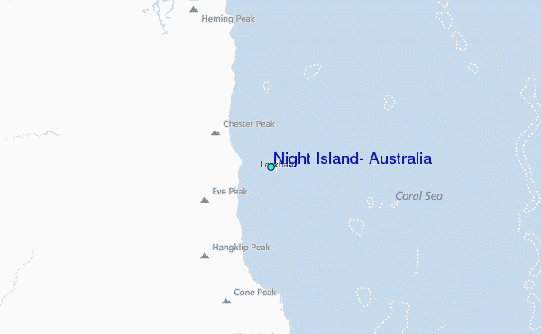 Night Island, Australia Tide Station Location Map