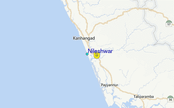 Nileshwar Tide Station Location Map