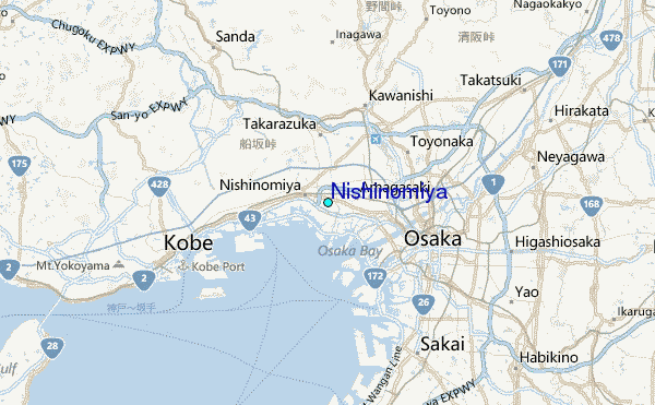 Nishinomiya Tide Station Location Map