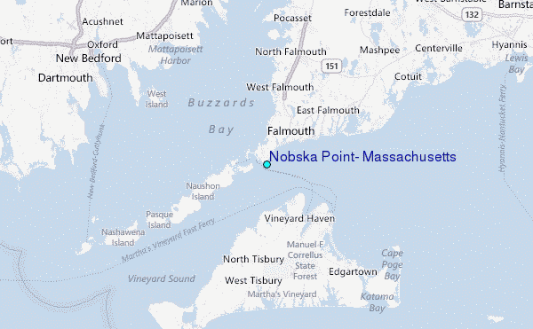 Nobska Point, Massachusetts Tide Station Location Map