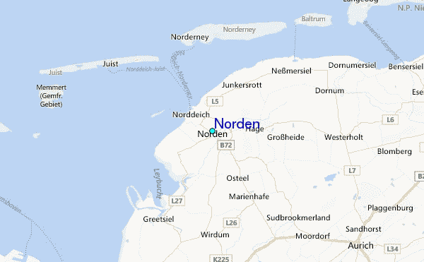 Norden Tide Station Location Map