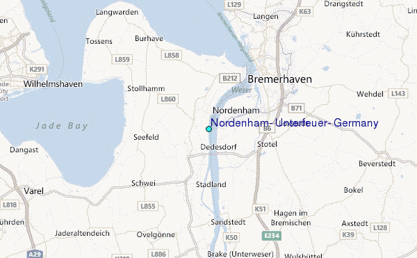 Nordenham, Unterfeuer, Germany Tide Station Location Map