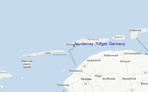 Norderney, Riffgat, Germany Tide Station Location Map