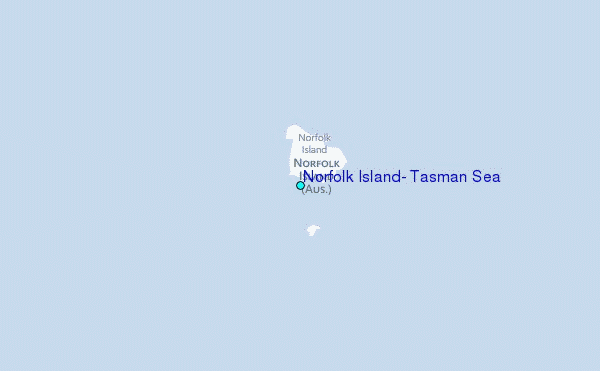 Norfolk Island, Tasman Sea Tide Station Location Map