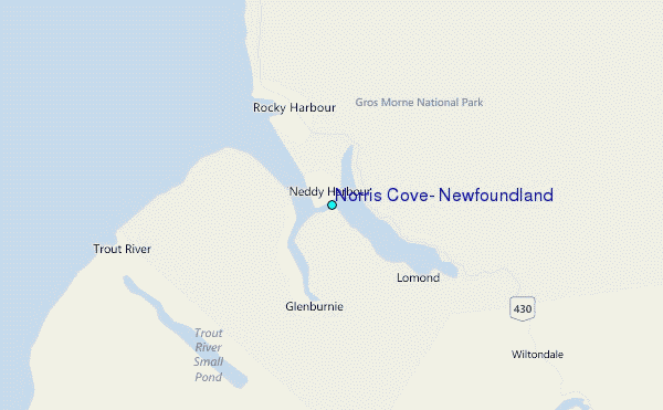 Norris Cove, Newfoundland Tide Station Location Map