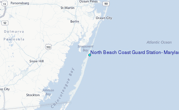 North Beach Coast Guard Station, Maryland Tide Station Location Map