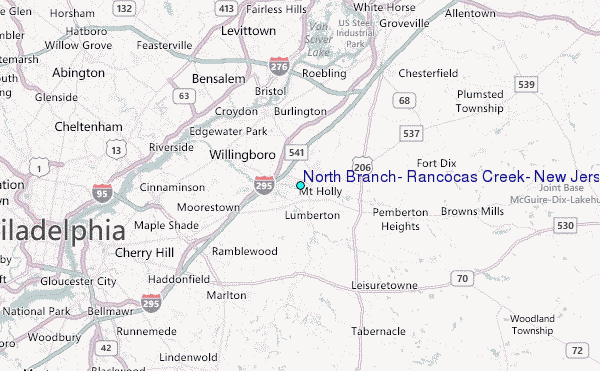North Branch, Rancocas Creek, New Jersey Tide Station Location Map