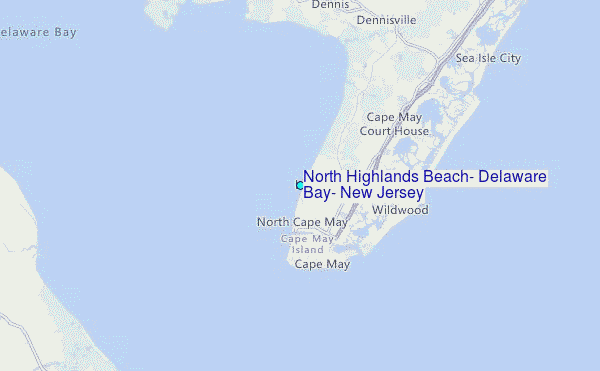 North Highlands Beach, Delaware Bay, New Jersey Tide Station Location Map