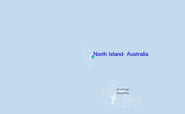 North Island, Australia Tide Station Location Map