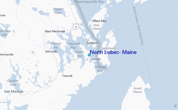 North Lubec, Maine Tide Station Location Map