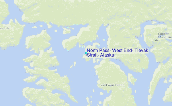 North Pass, West End, Tlevak Strait, Alaska Tide Station Location Map