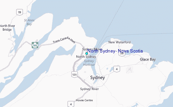 North Sydney, Nova Scotia Tide Station Location Map