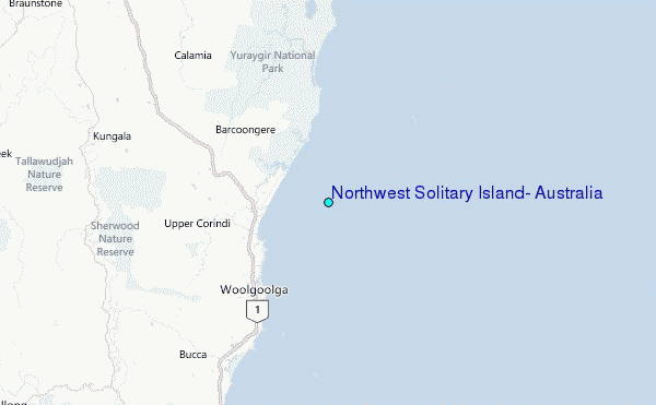 Northwest Solitary Island, Australia Tide Station Location Map