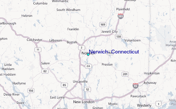 Norwich, Connecticut Tide Station Location Map