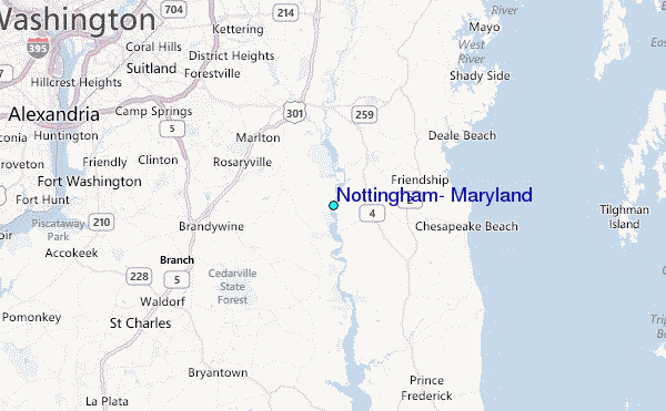 Nottingham, Maryland Tide Station Location Map