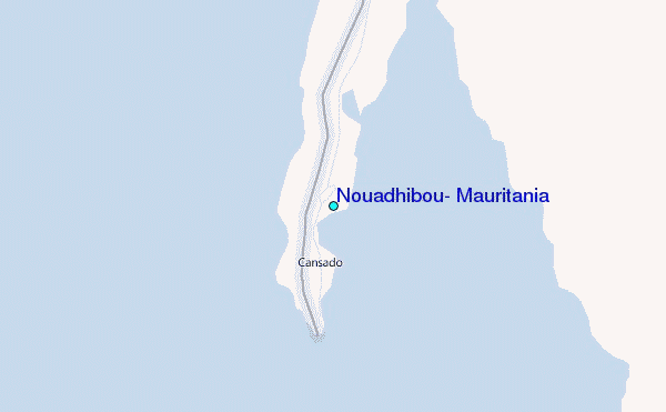 Nouadhibou, Mauritania Tide Station Location Map
