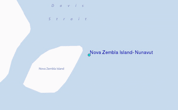 Nova Zembla Island, Nunavut Tide Station Location Map