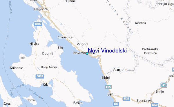 Novi Vinodolski Tide Station Location Map