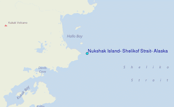Nukshak Island, Shelikof Strait, Alaska Tide Station Location Map