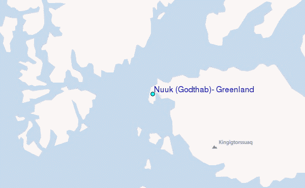 Nuuk (Godthab), Greenland Tide Station Location Map
