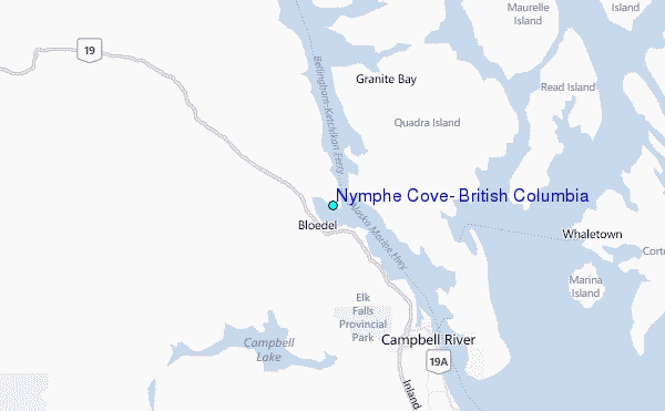 Nymphe Cove, British Columbia Tide Station Location Map