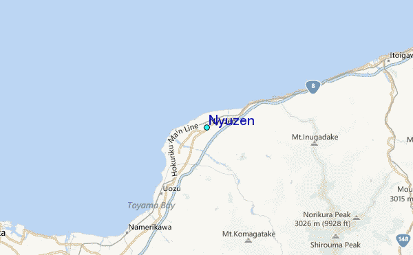 Nyuzen Tide Station Location Map