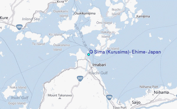 O Sima (Kurusima), Ehime, Japan Tide Station Location Map