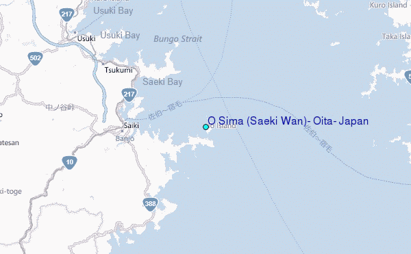 O Sima (Saeki Wan), Oita, Japan Tide Station Location Map