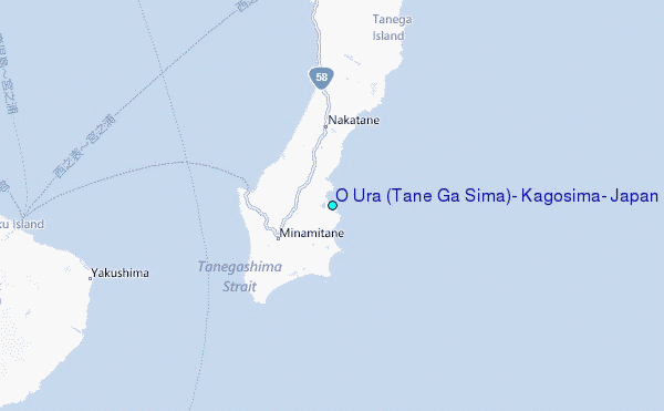 O Ura (Tane Ga Sima), Kagosima, Japan Tide Station Location Map