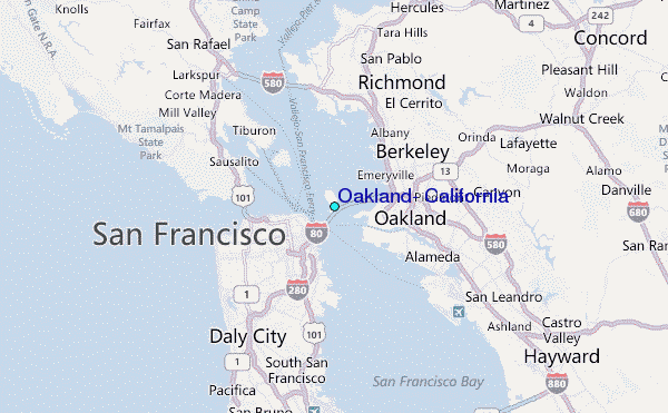 Oakland, California Tide Station Location Map