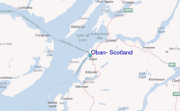 Oban, Scotland Tide Station Location Map