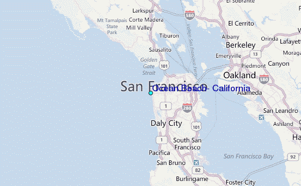Ocean Beach, California Tide Station Location Map
