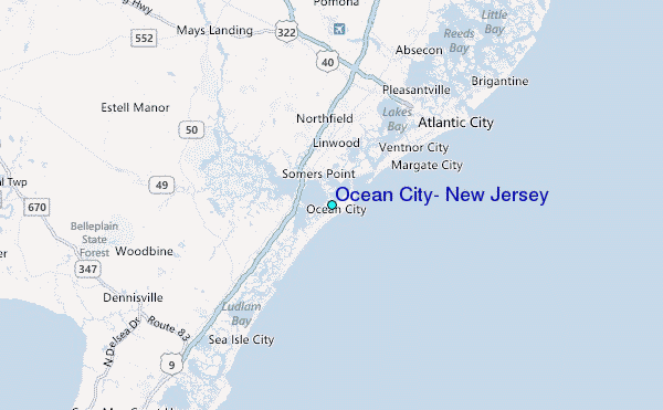Ocean City, New Jersey Tide Station Location Map