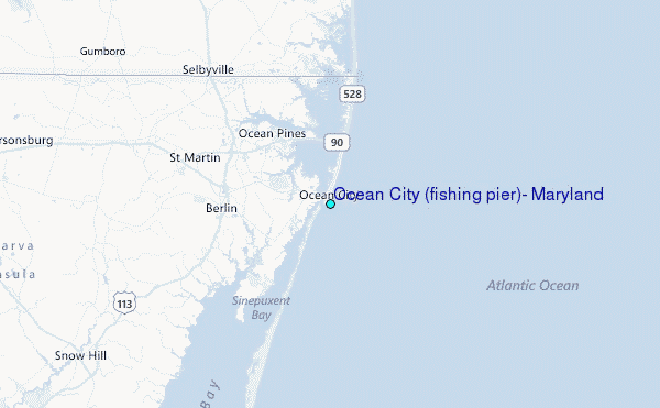 Ocean City (fishing pier), Maryland Tide Station Location Map