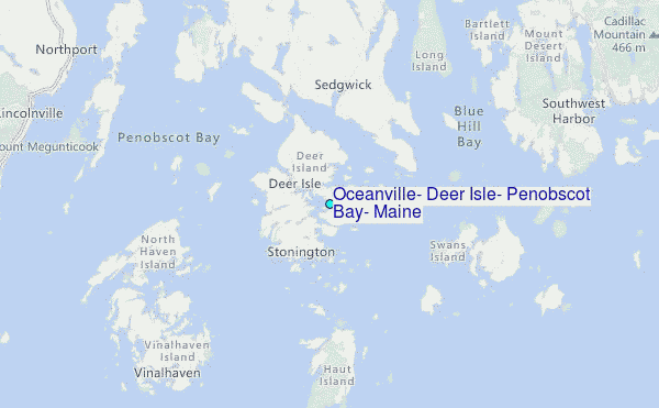 Oceanville, Deer Isle, Penobscot Bay, Maine Tide Station Location Map