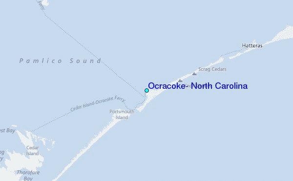 Ocracoke, North Carolina Tide Station Location Map