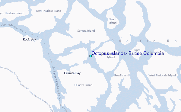 Octopus Islands, British Columbia Tide Station Location Map