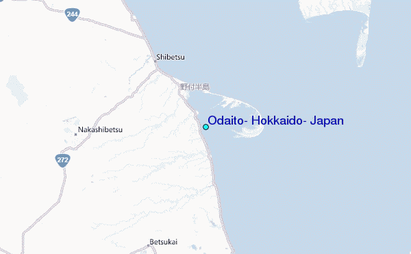 Odaito, Hokkaido, Japan Tide Station Location Map