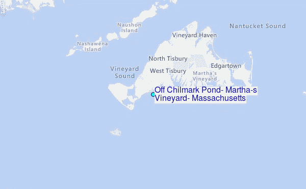 Off Chilmark Pond, Martha's Vineyard, Massachusetts Tide Station Location Map