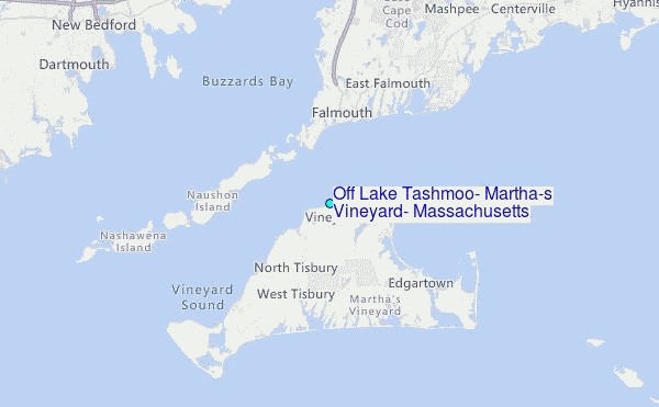 Off Lake Tashmoo, Martha's Vineyard, Massachusetts Tide Station Location Map