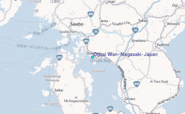 Ogusi Wan, Nagasaki, Japan Tide Station Location Map