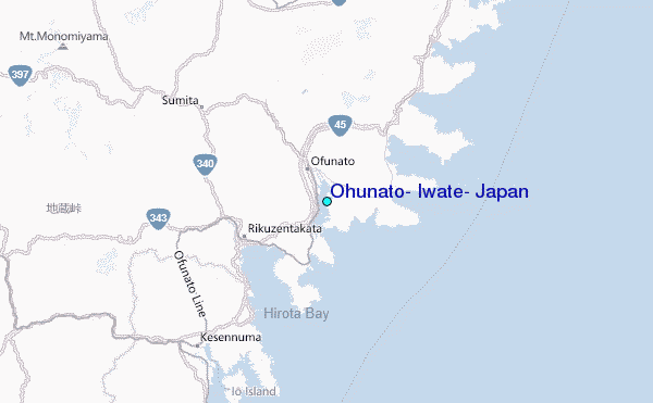 Ohunato, Iwate, Japan Tide Station Location Map