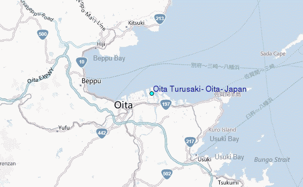 Oita Turusaki, Oita, Japan Tide Station Location Map