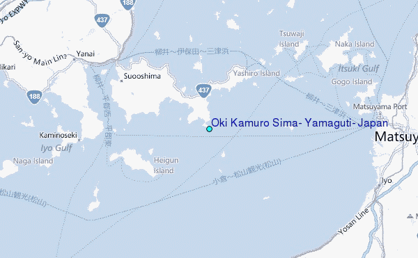Oki Kamuro Sima, Yamaguti, Japan Tide Station Location Map