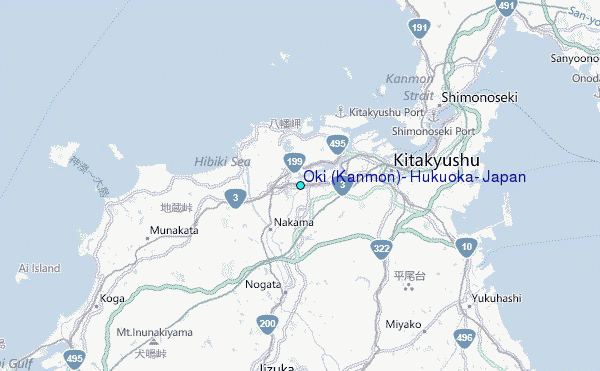 Oki (Kanmon), Hukuoka, Japan Tide Station Location Map