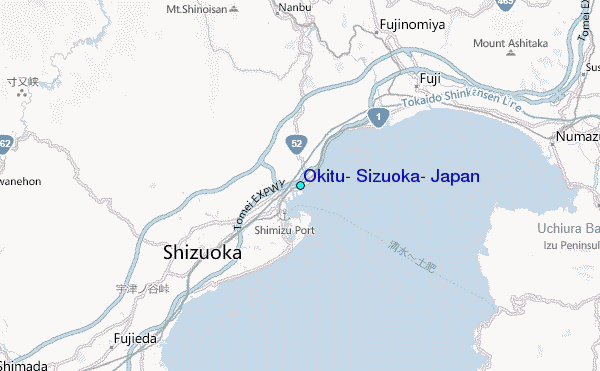 Okitu, Sizuoka, Japan Tide Station Location Map