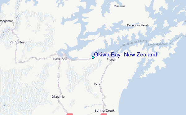 Okiwa Bay, New Zealand Tide Station Location Map