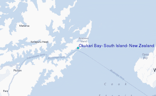 Okukari Bay, South Island, New Zealand Tide Station Location Map