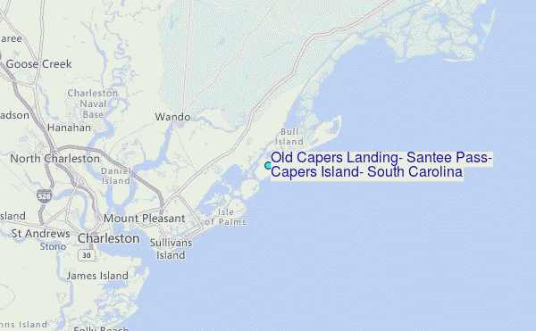 Old Capers Landing, Santee Pass, Capers Island, South Carolina Tide Station Location Map